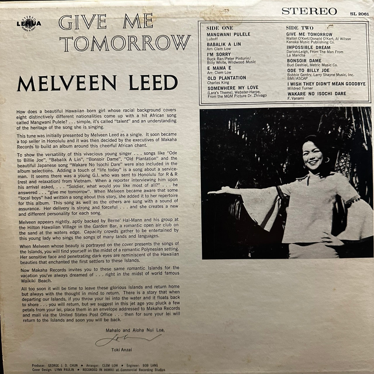 Melveen Leed – Give Me Tomorrow