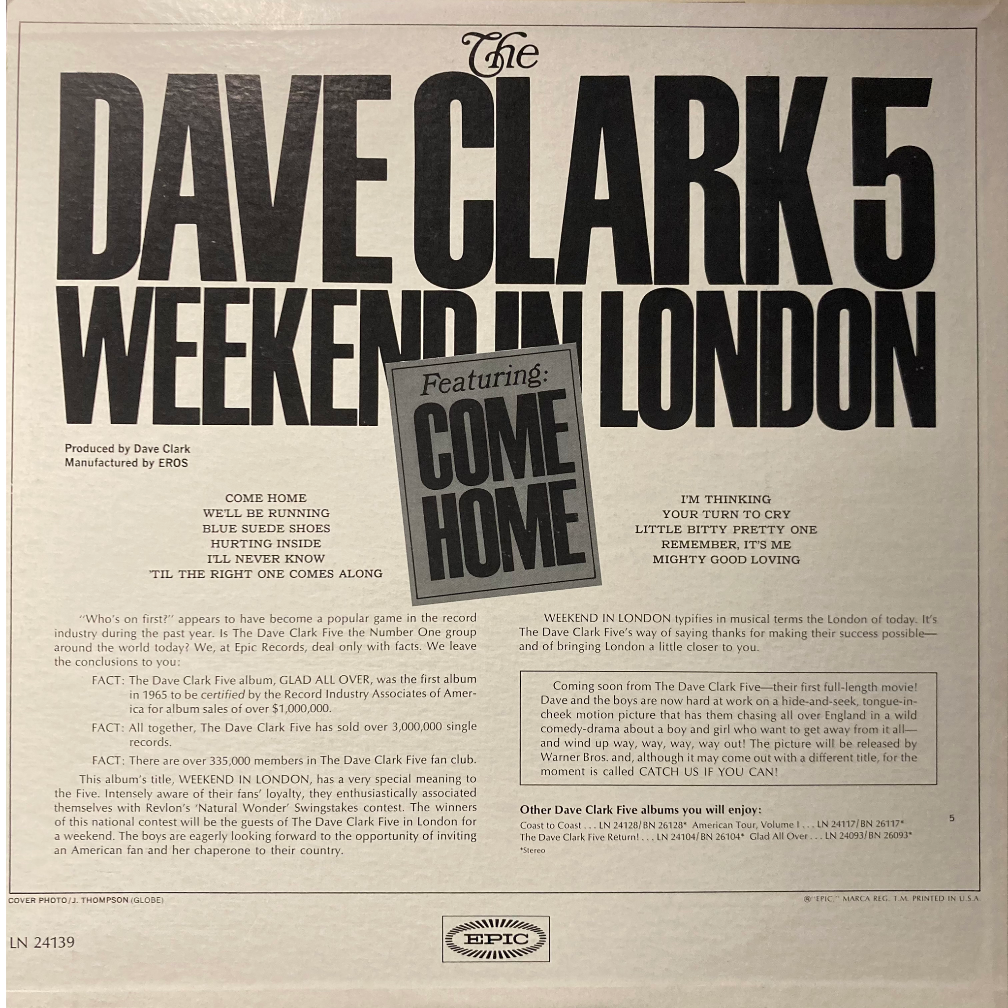 Dave Clark - Weekend In London