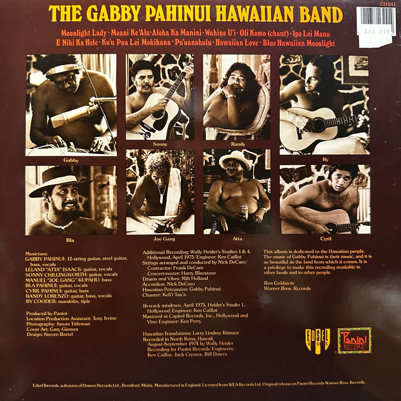 The Gabby Pahinui Hawaiian Band – The Gabby Pahinui Hawaiian Band Volume 1