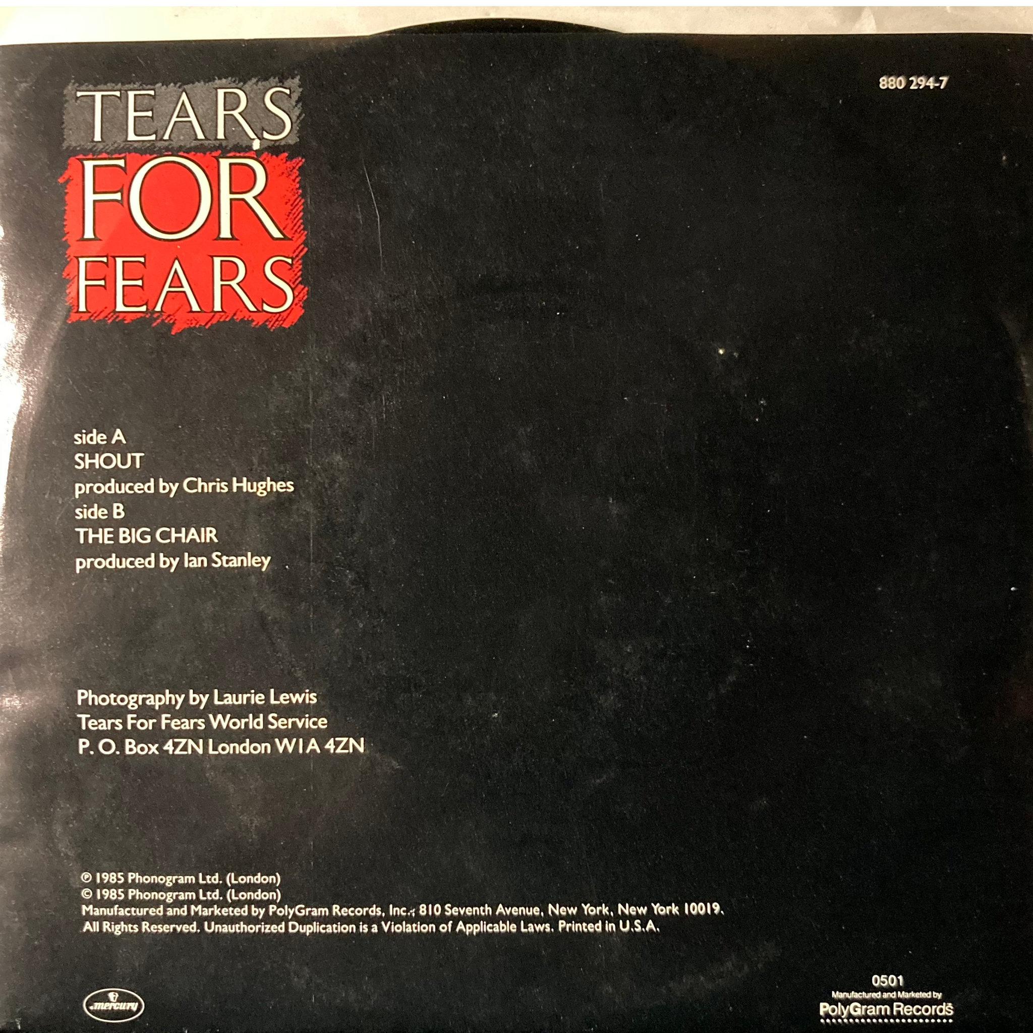 Tears For Fears - Shout/The Big Chair [7"]