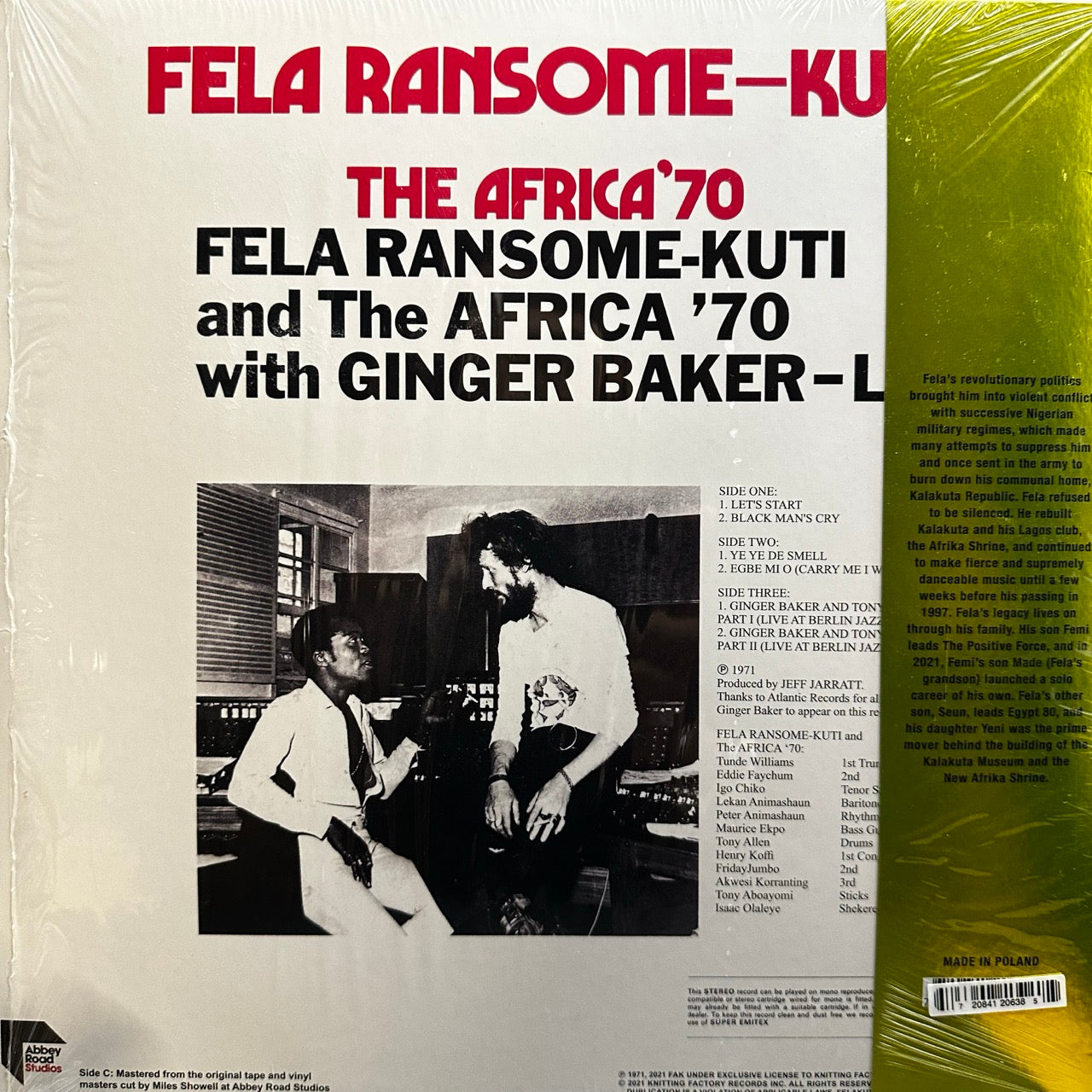Fela Ransome—Kuti And The Africa '70 With Ginger Baker – Live!