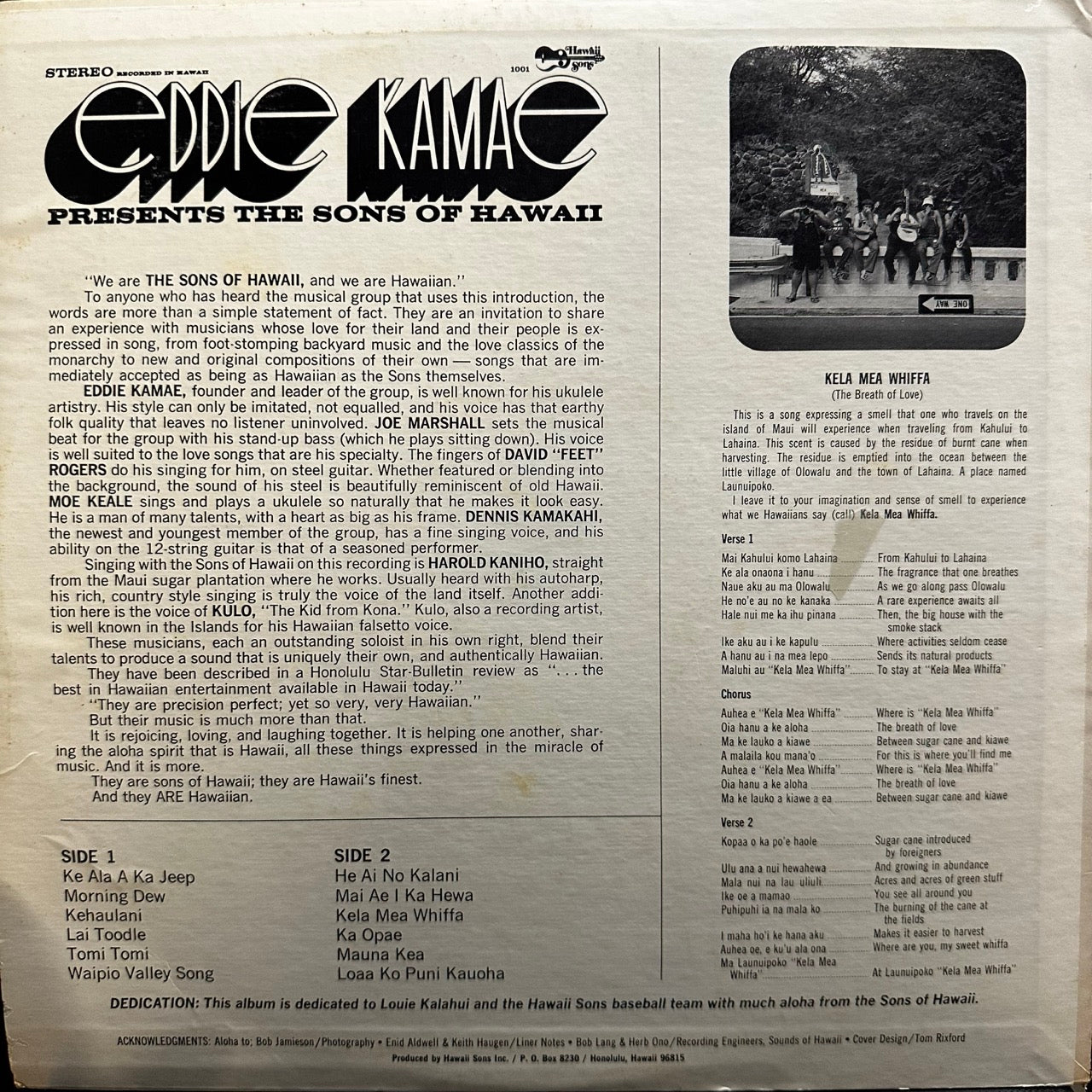 Eddie Kamae Presents The Sons Of Hawaii – Eddie Kamae Presents The Sons Of Hawaii