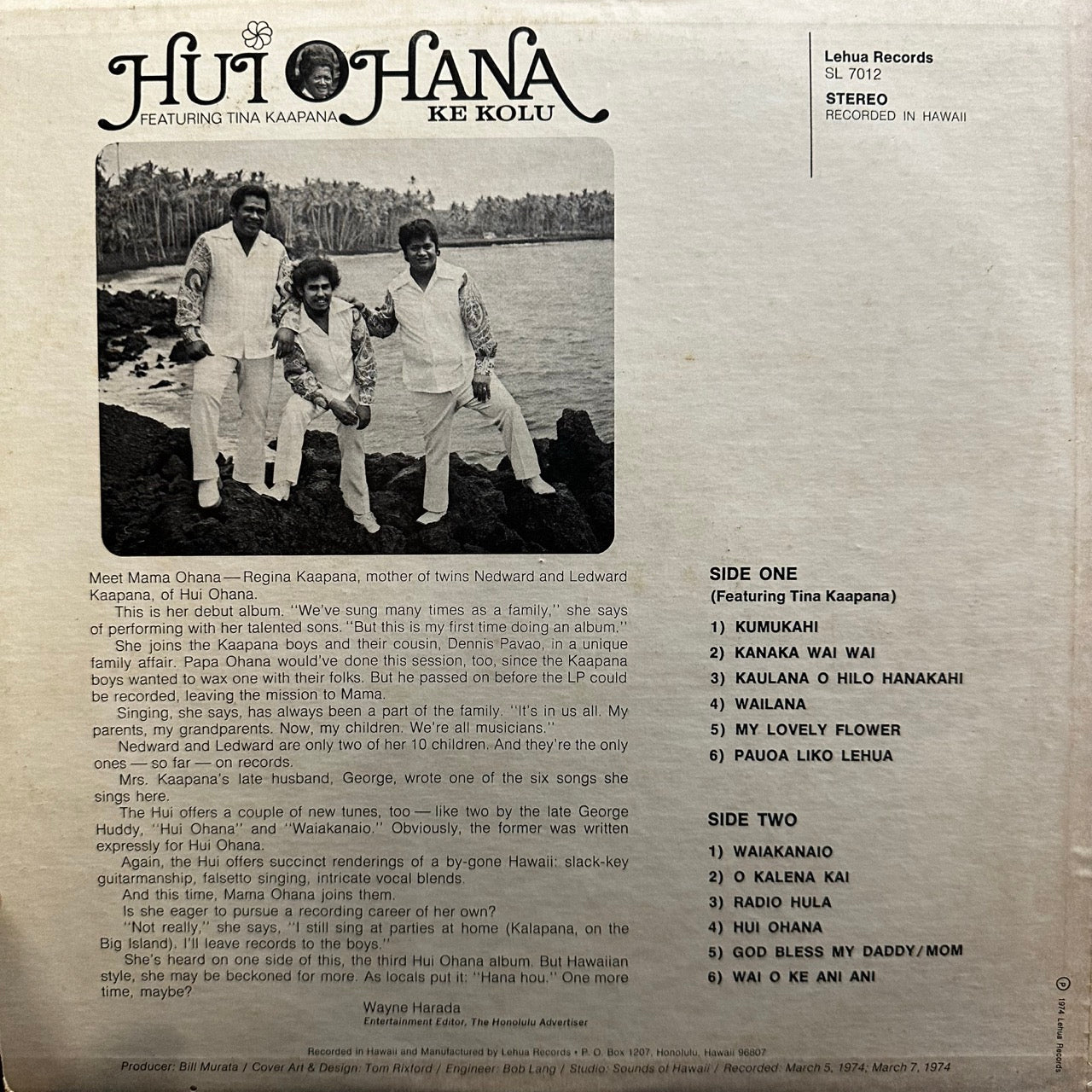 Hui Ohana Featuring Tina Kaapana – Ke Kolu
