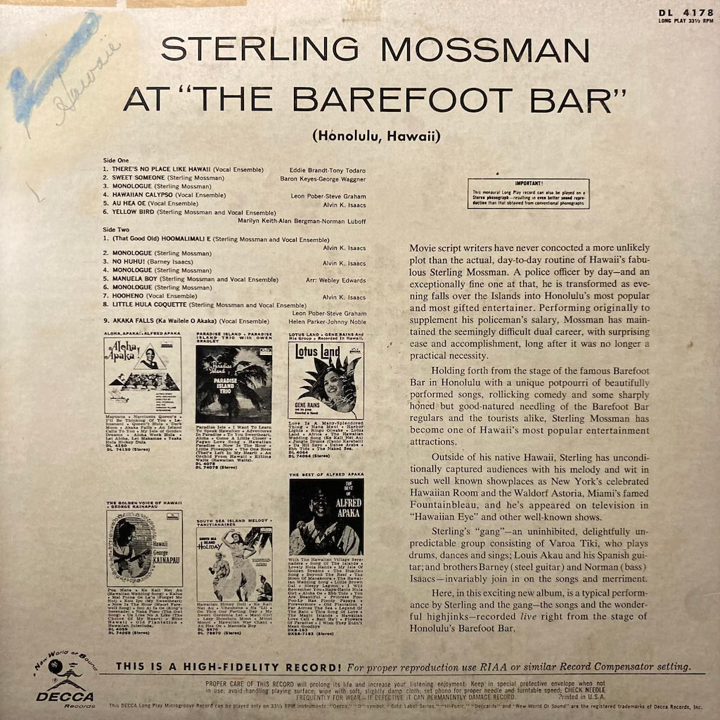 Sterling Mossman - Sterling Mossman at The Barefoot Bar