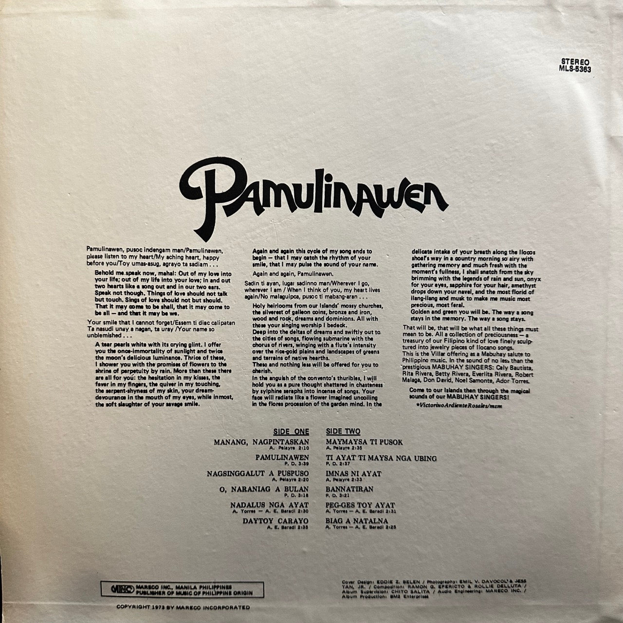 Mabuhay Singers – Pamulinawen