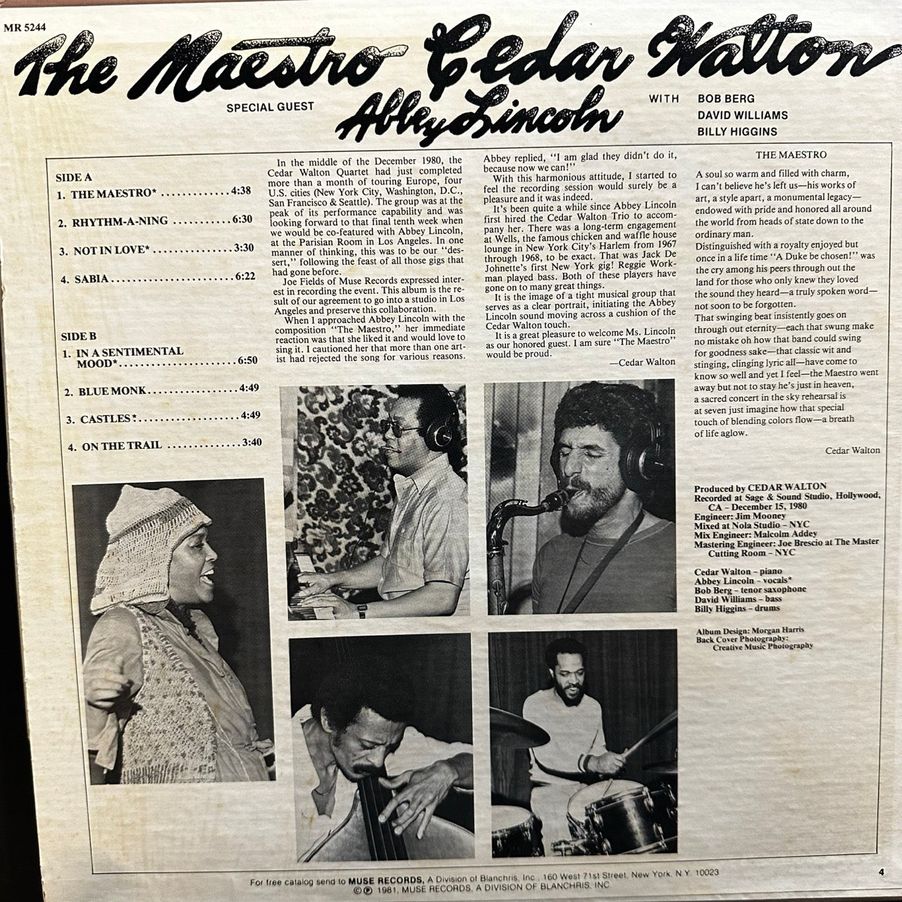 Cedar Walton Featuring Abbey Lincoln – The Maestro