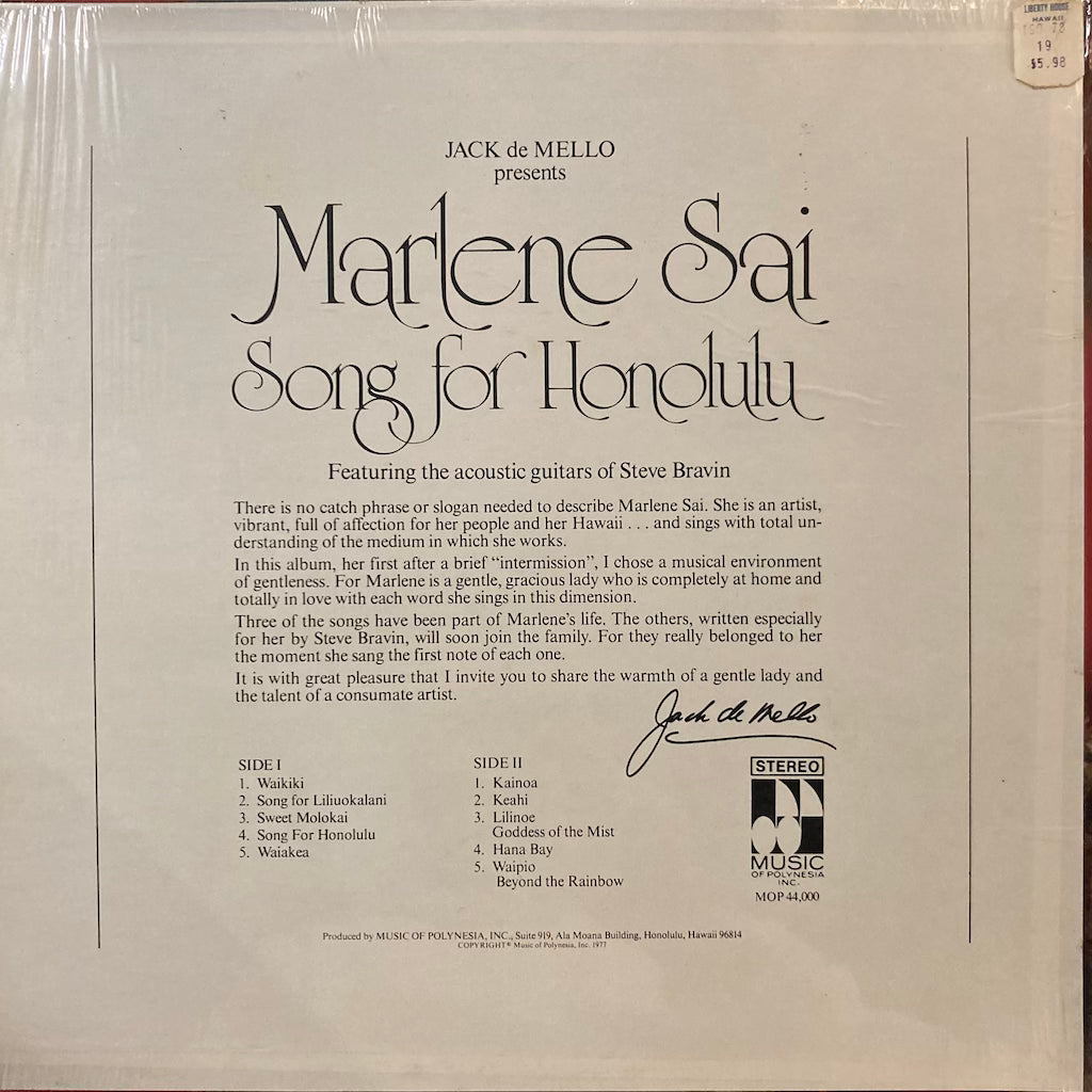 Marlene Sai - Song for Honolulu