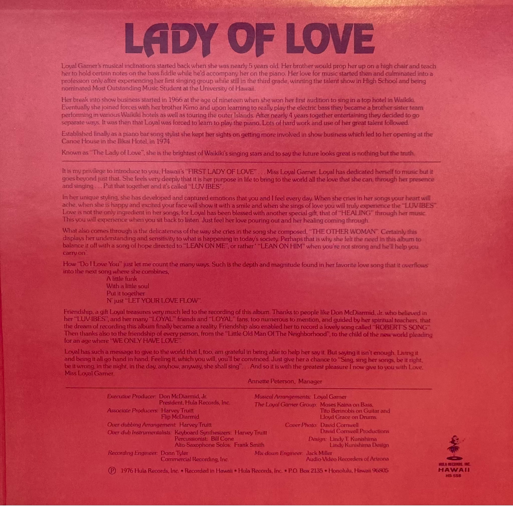 Loyal Garner - Lady Of Love