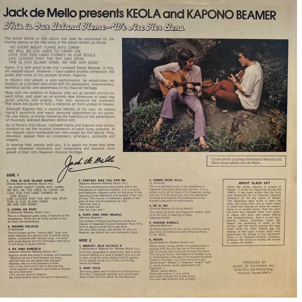 Keola & Kapono Beamer - This Is Our Island Home - We Are Her Sons