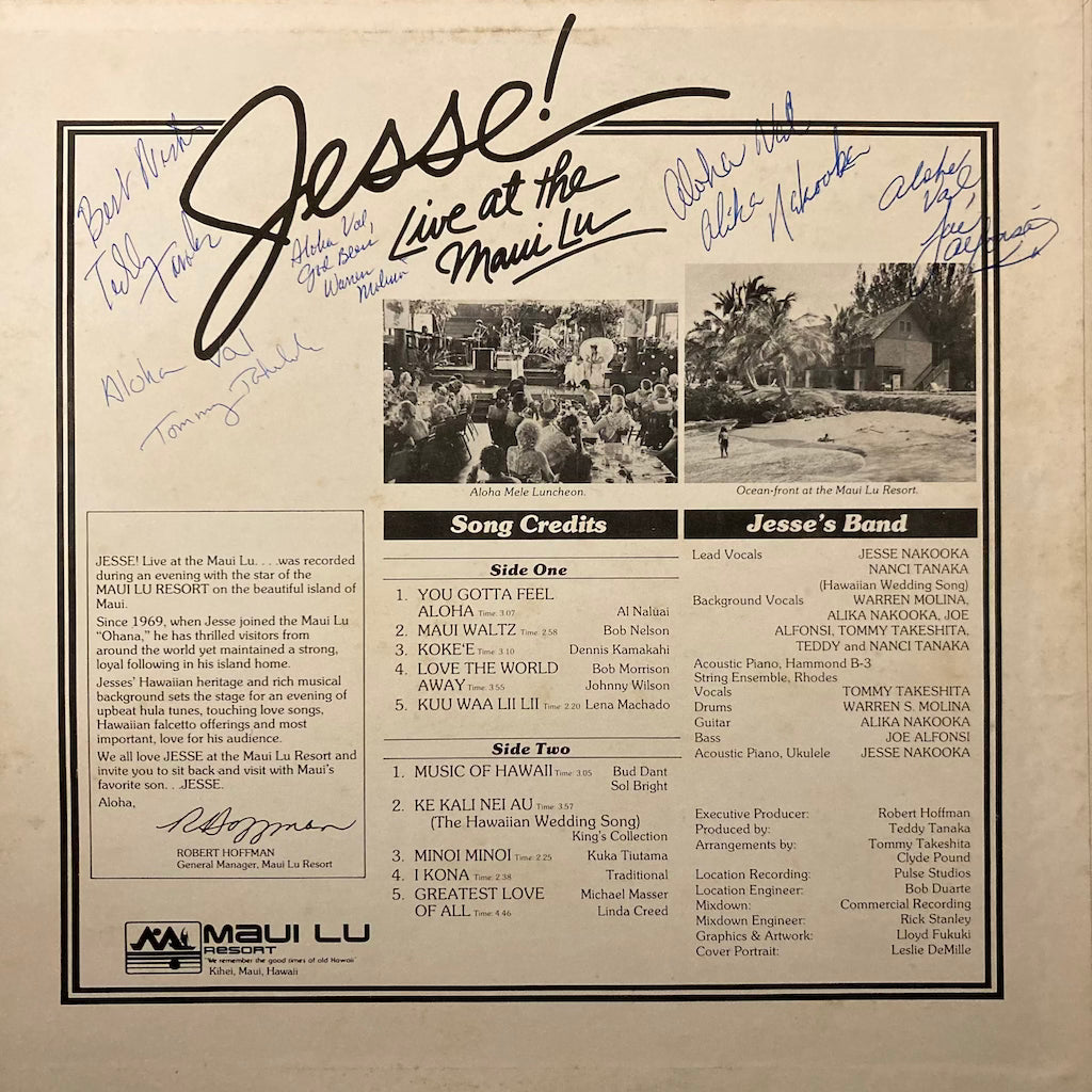 Jesse! - Live at The Maui Lu [SIGNED]