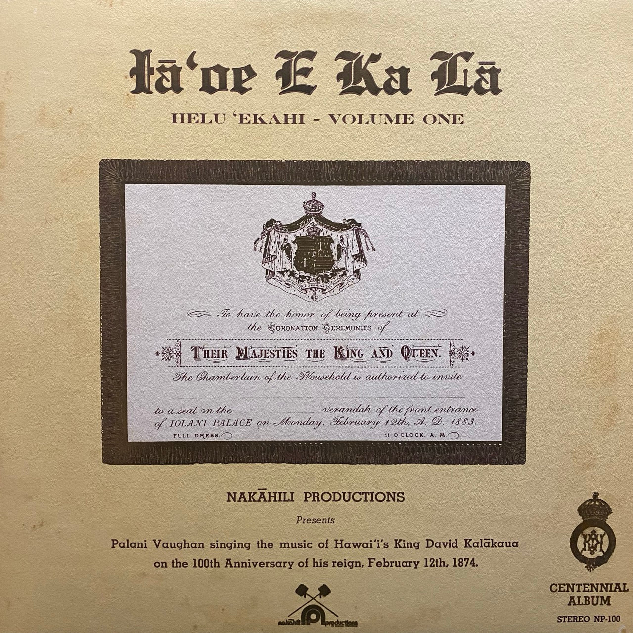 Palani Vaughan – Iā'oe E Ka Lā: Helu 'Ekāhi - Volume One [2LP]