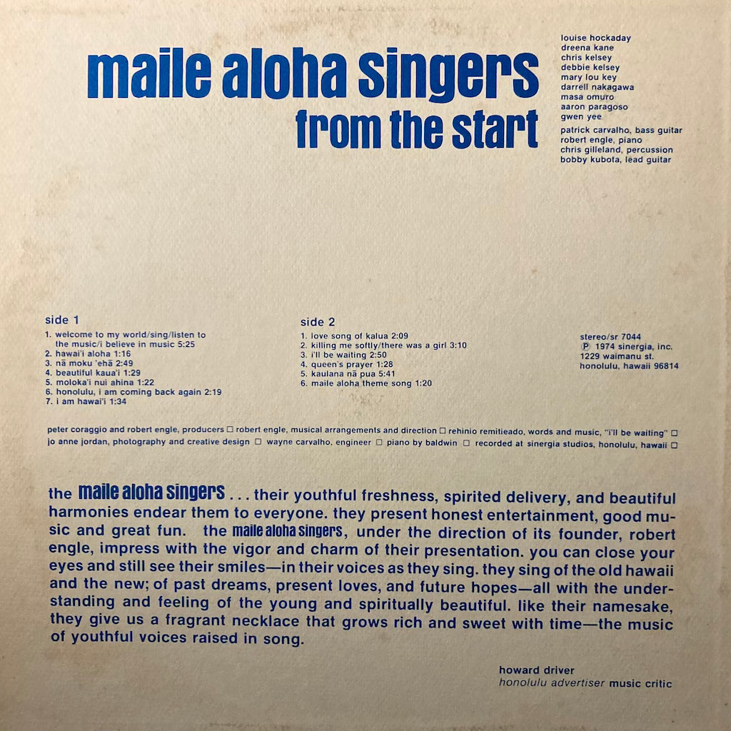 Maile Aloha Singers - From The Start