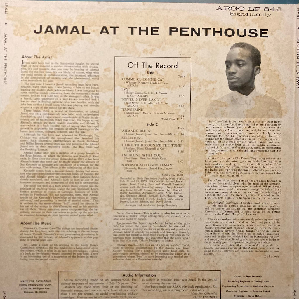 Ahmad Jamal - Jamal At The Penthouse