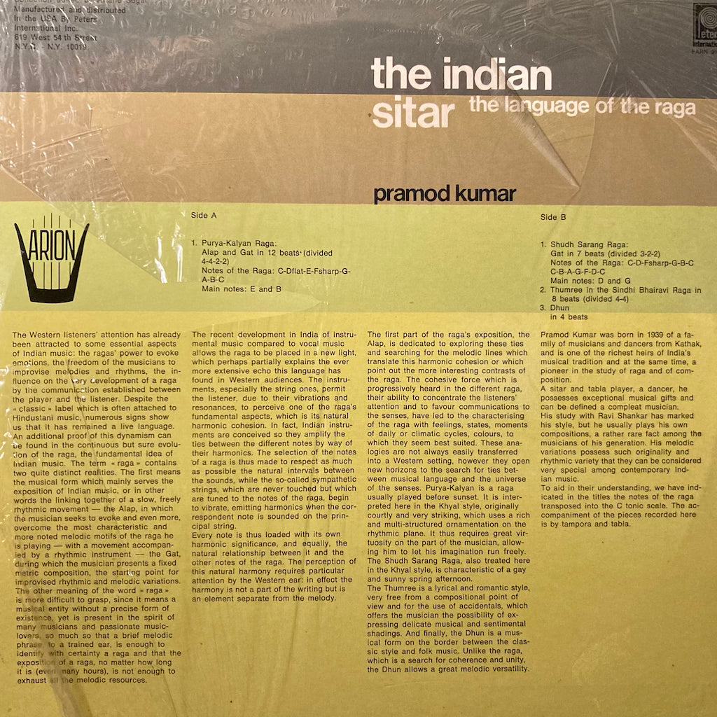 Pramod Kumar - The Indian Sitar, The Lenguage of The Raga