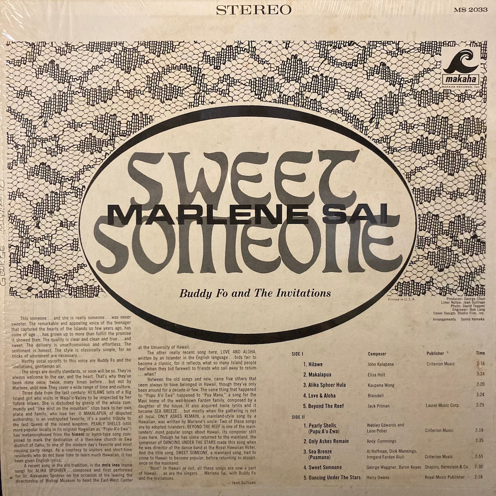 Marlene Sai with Buddy Fo & The Invitations - Sweet Someone