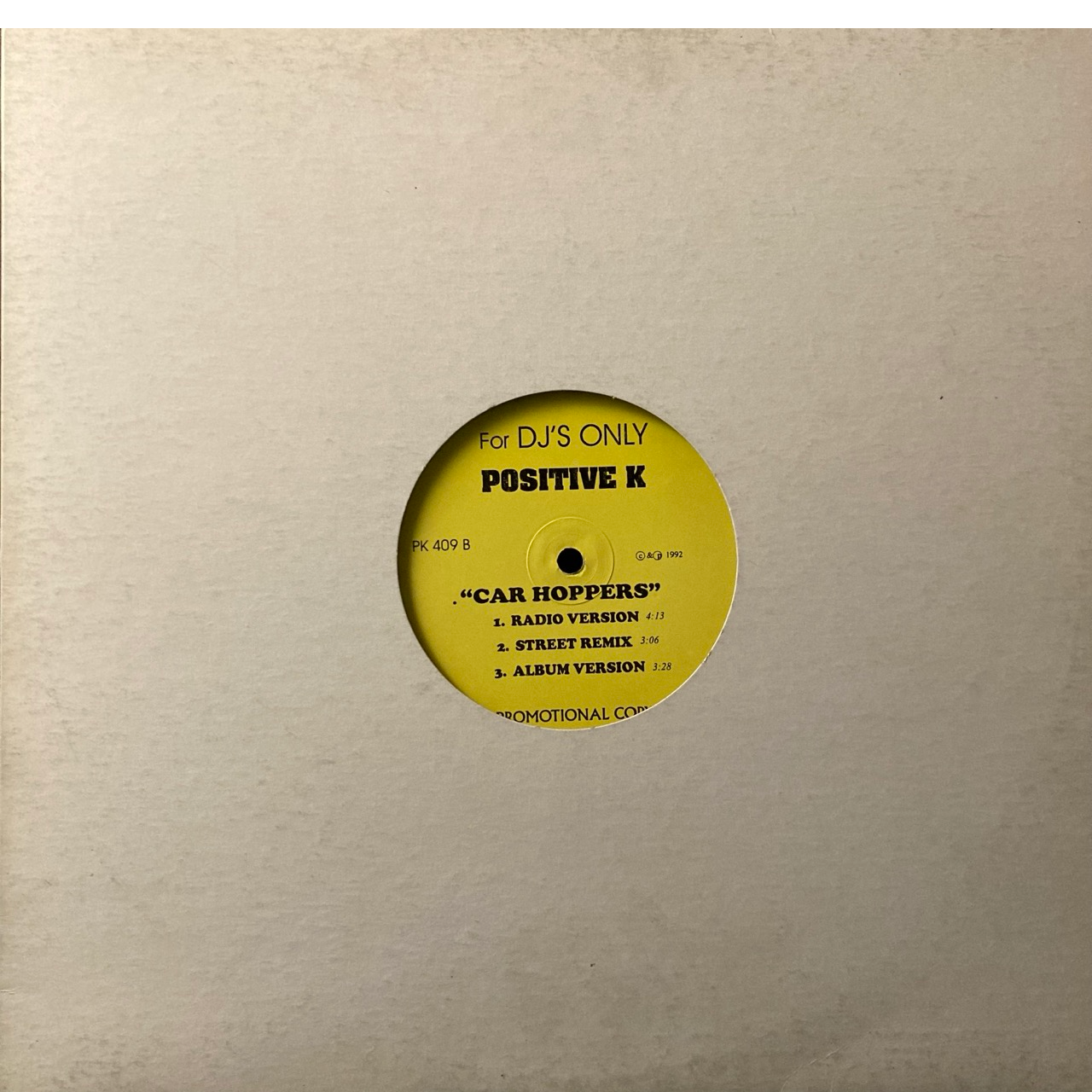 Positive K - Car Hoppers/Nightshift [12"]