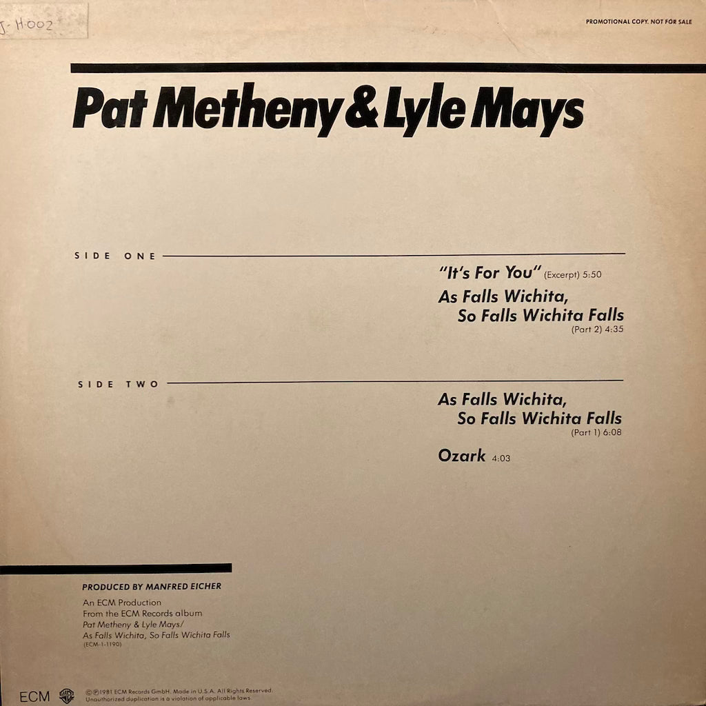 Pat Metheny & Lyle Mays - Pat Metheny & Lyle Mays