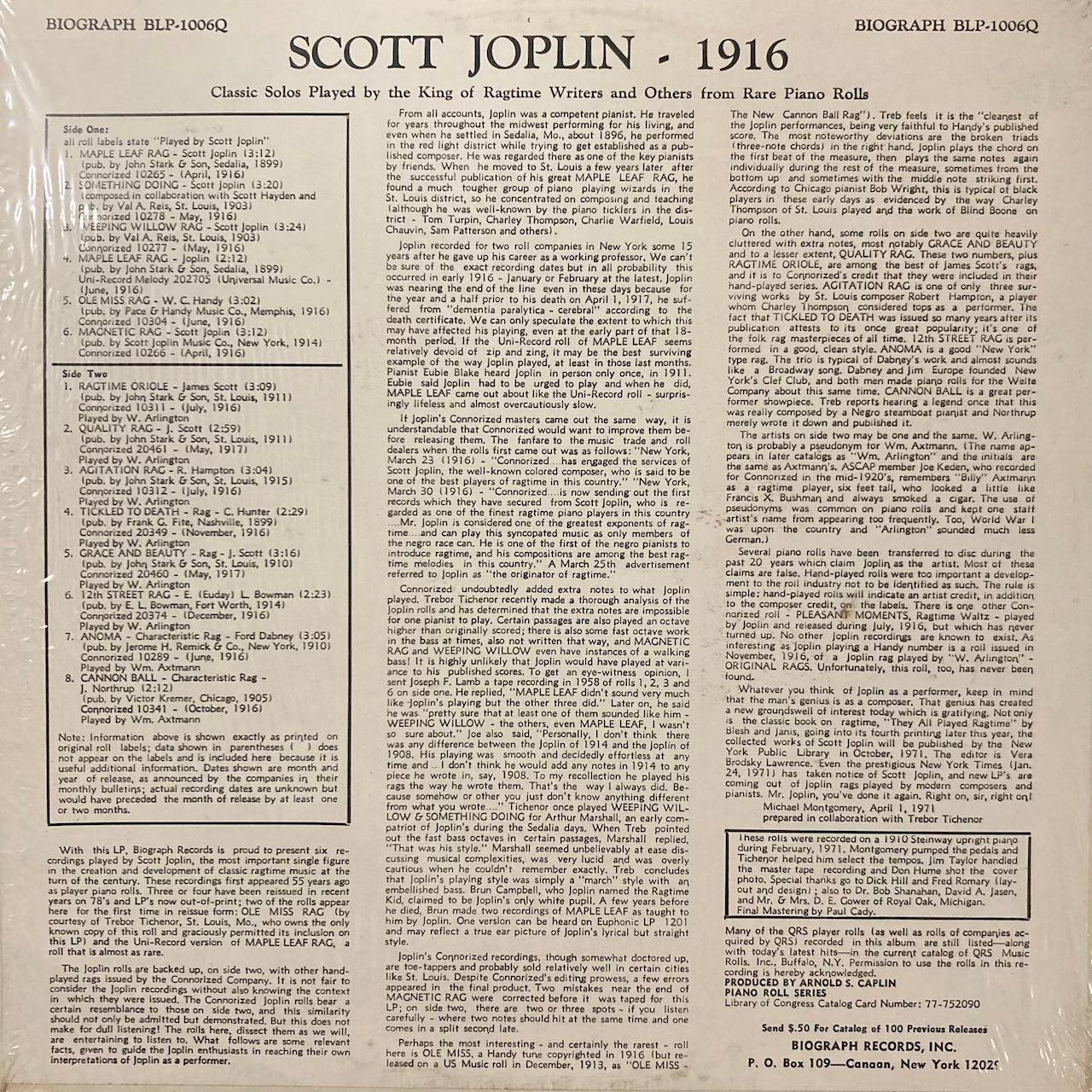 Scott Joplin - 1916