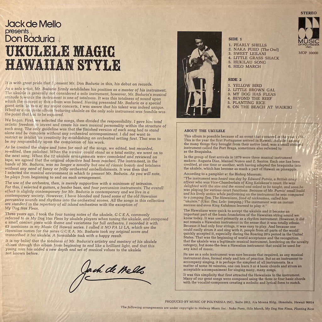Jack De Mello presents Don Baduria - Ukulele Magic Hawaiian Style