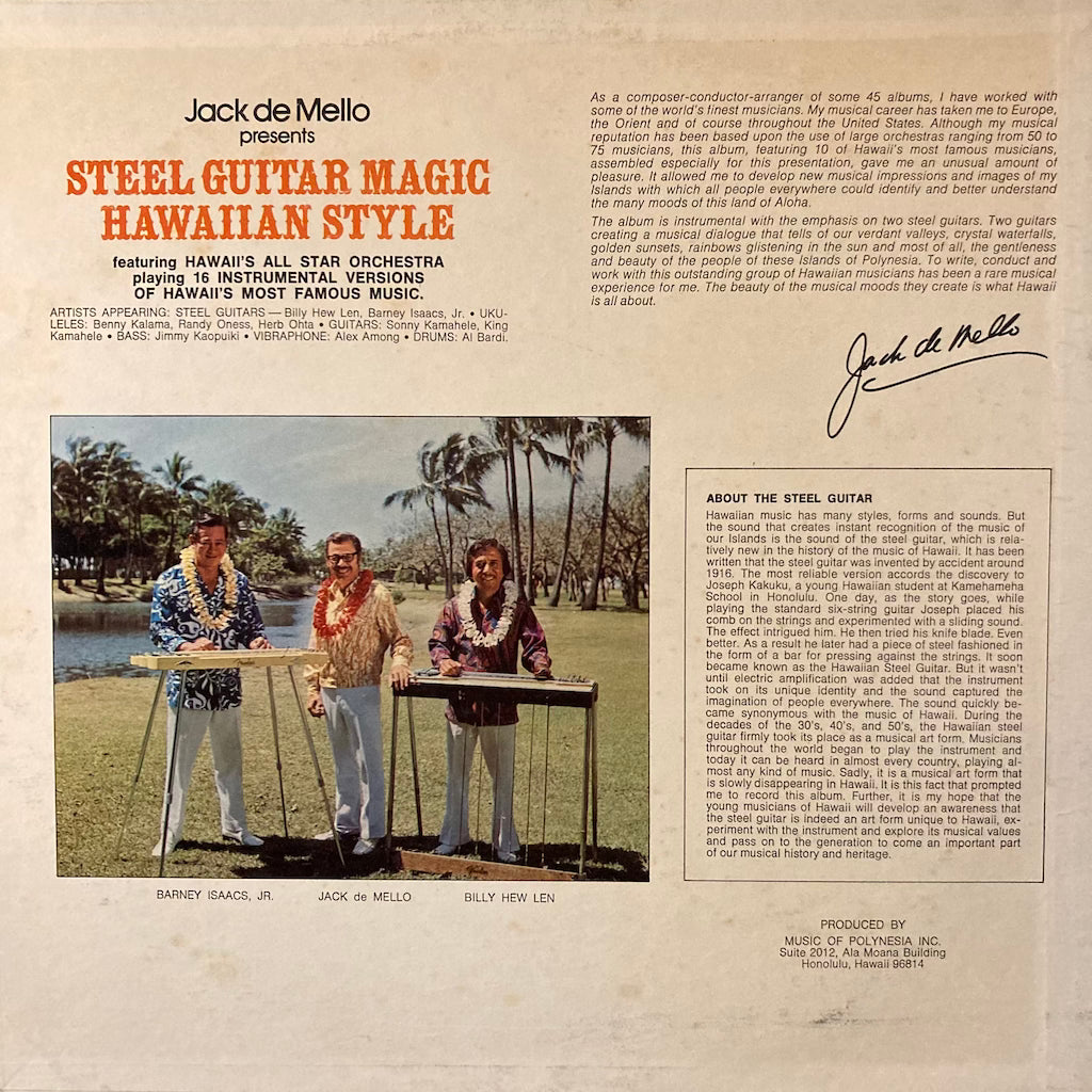 Jack De Mello presents Billy Hew Len and Barney Issacs Jr. - Steel Guitar Magic Hawaiian Style