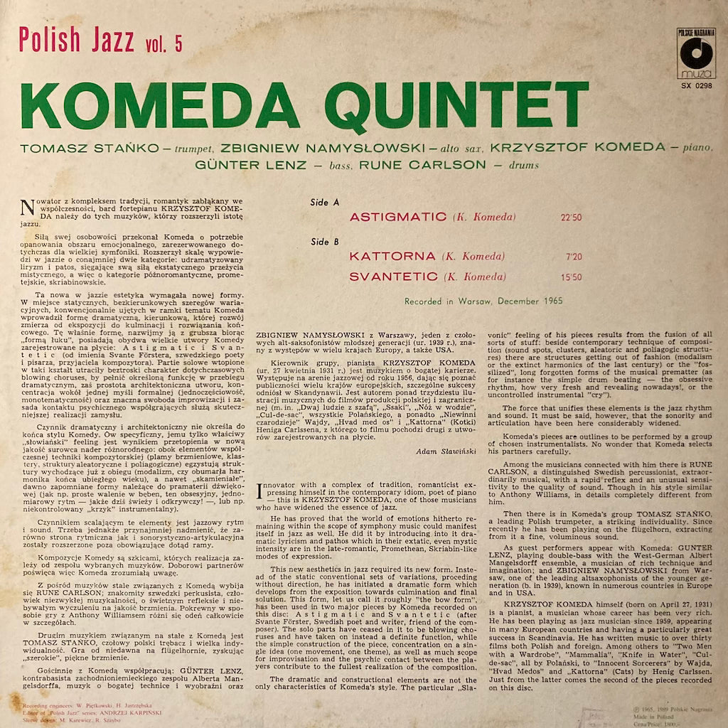 Komeda Quintet - Astigmatic (The Music Of Komeda)