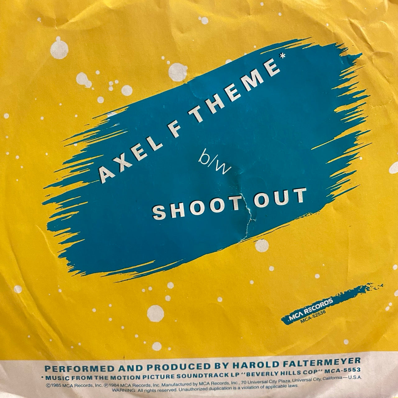 Harold Faltermeyer – Axel F Theme / Shoot Out [7"]
