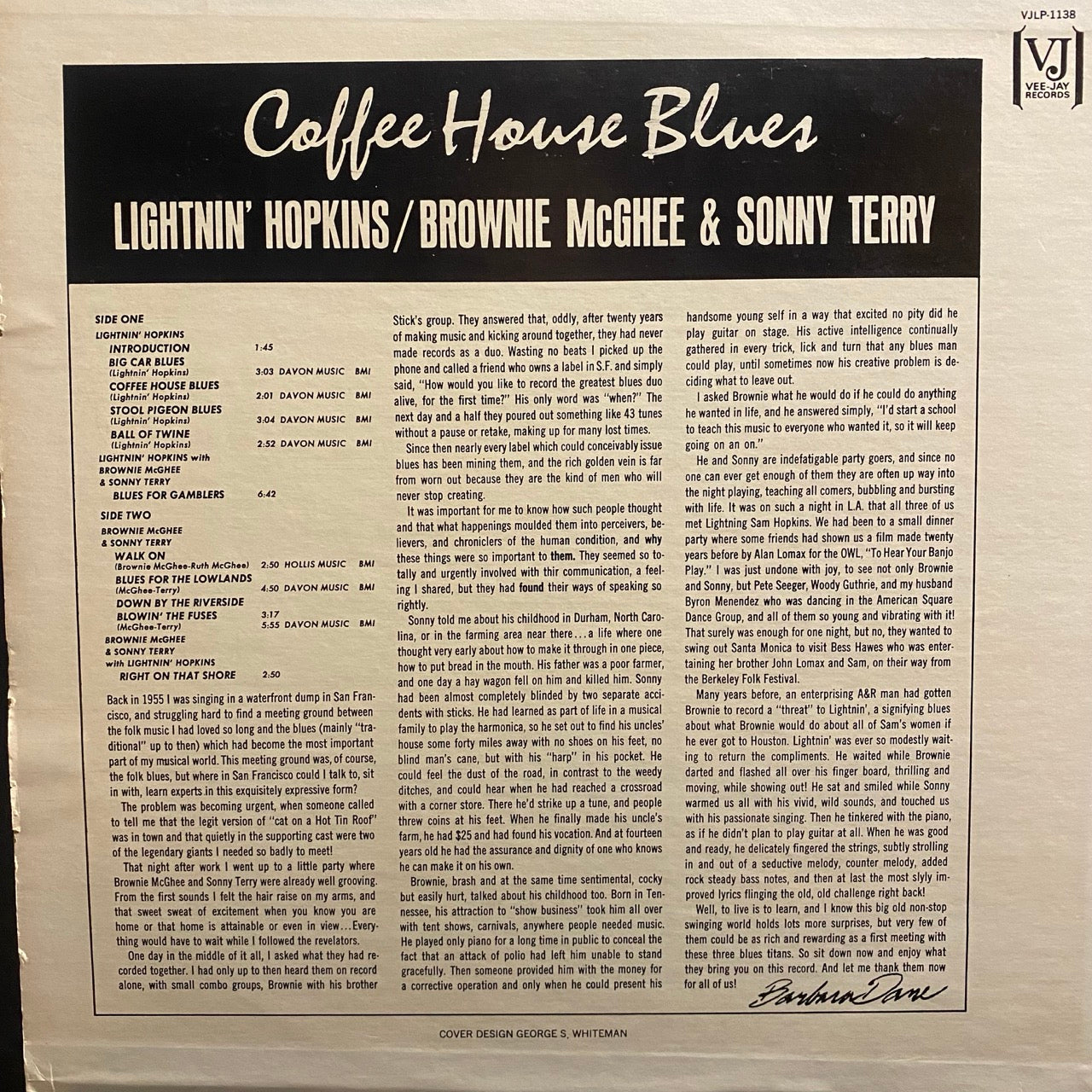 Lightnin' Hopkins / Brownie McGhee & Sonny Terry – Coffee House Blues