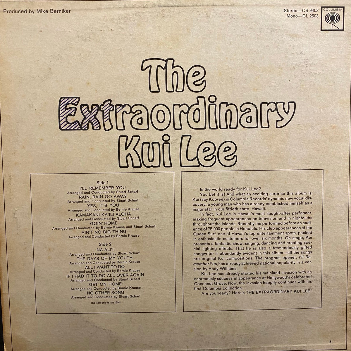 Kui Lee – The Extraordinary Kui Lee