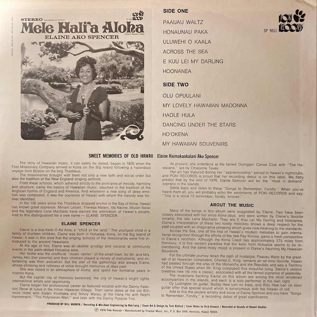 Elaine Ako Spencer - Mele Hali'a Aloha