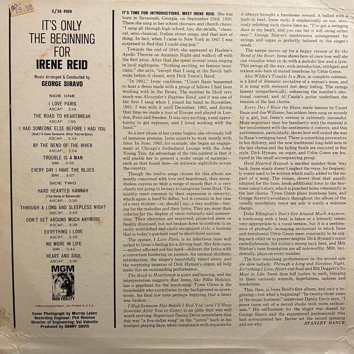 Irene Reid – It's Only The Beginning