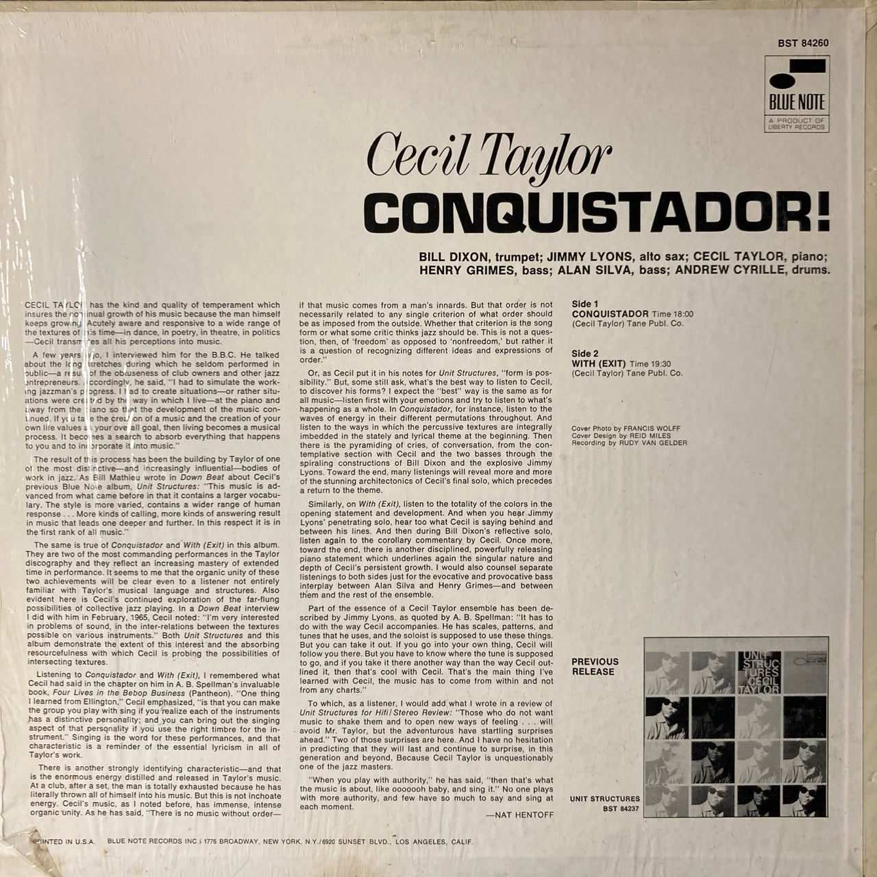 Cecil Taylor - Conquistador!