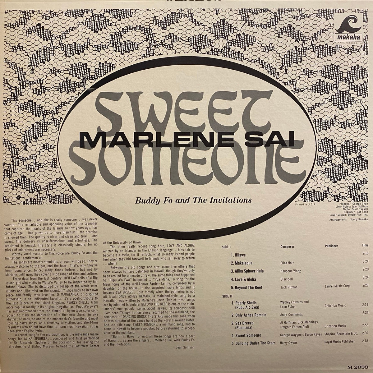 Marlene Sai With Buddy Fo & The Invitations – Sweet Someone