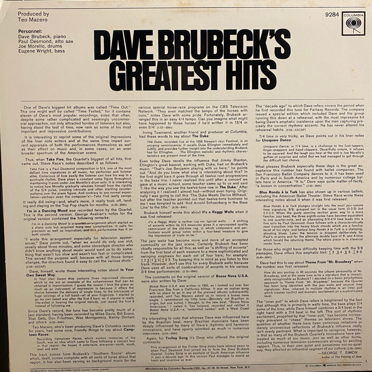 Dave Brubeck – Dave Brubeck's Greatest Hits