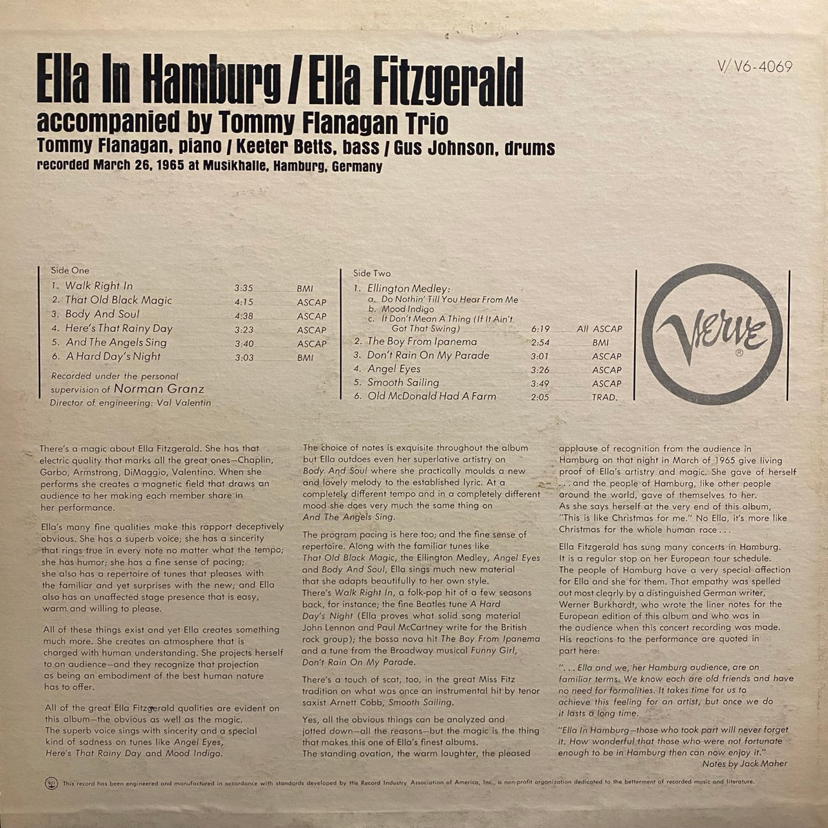 Ella Fitzgerald – Ella In Hamburg