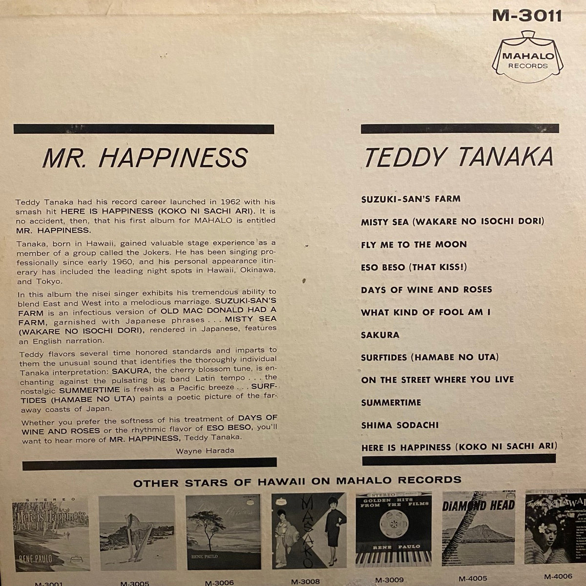 Teddy Tanaka – Mr. Happiness