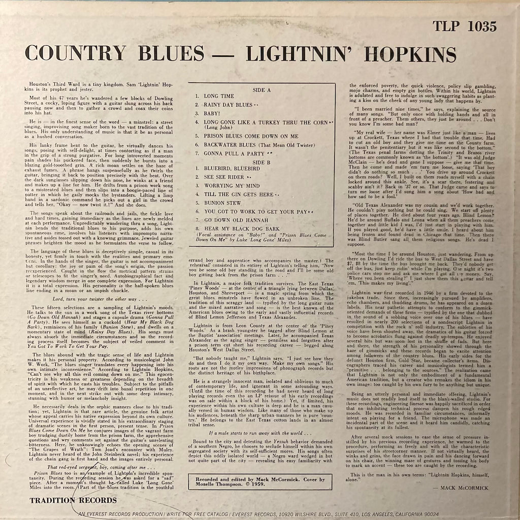 Lightnin' Hopkins - Country Blues