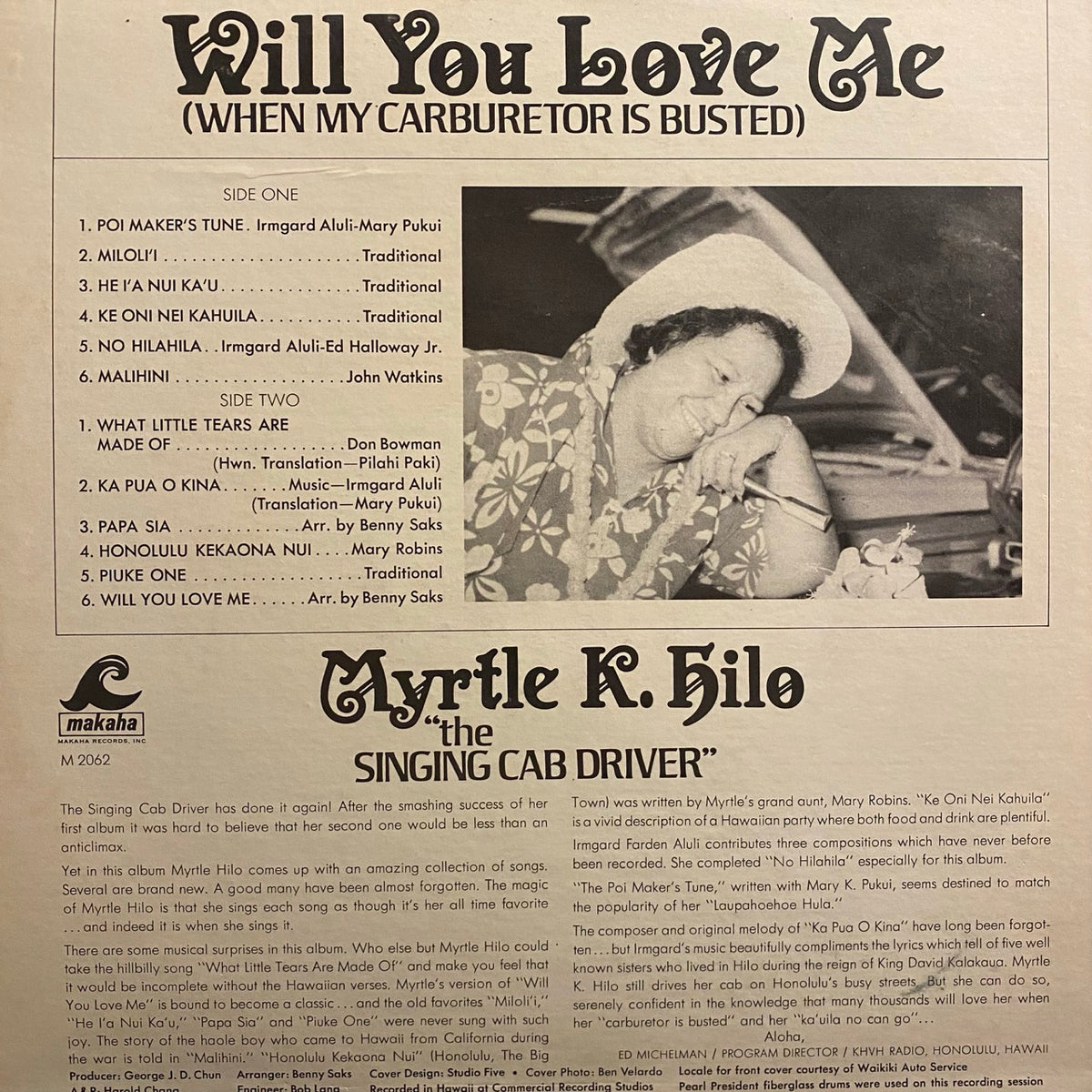 Myrtle K. Hilo – Will You Love Me (When My Carburetor Is Busted)