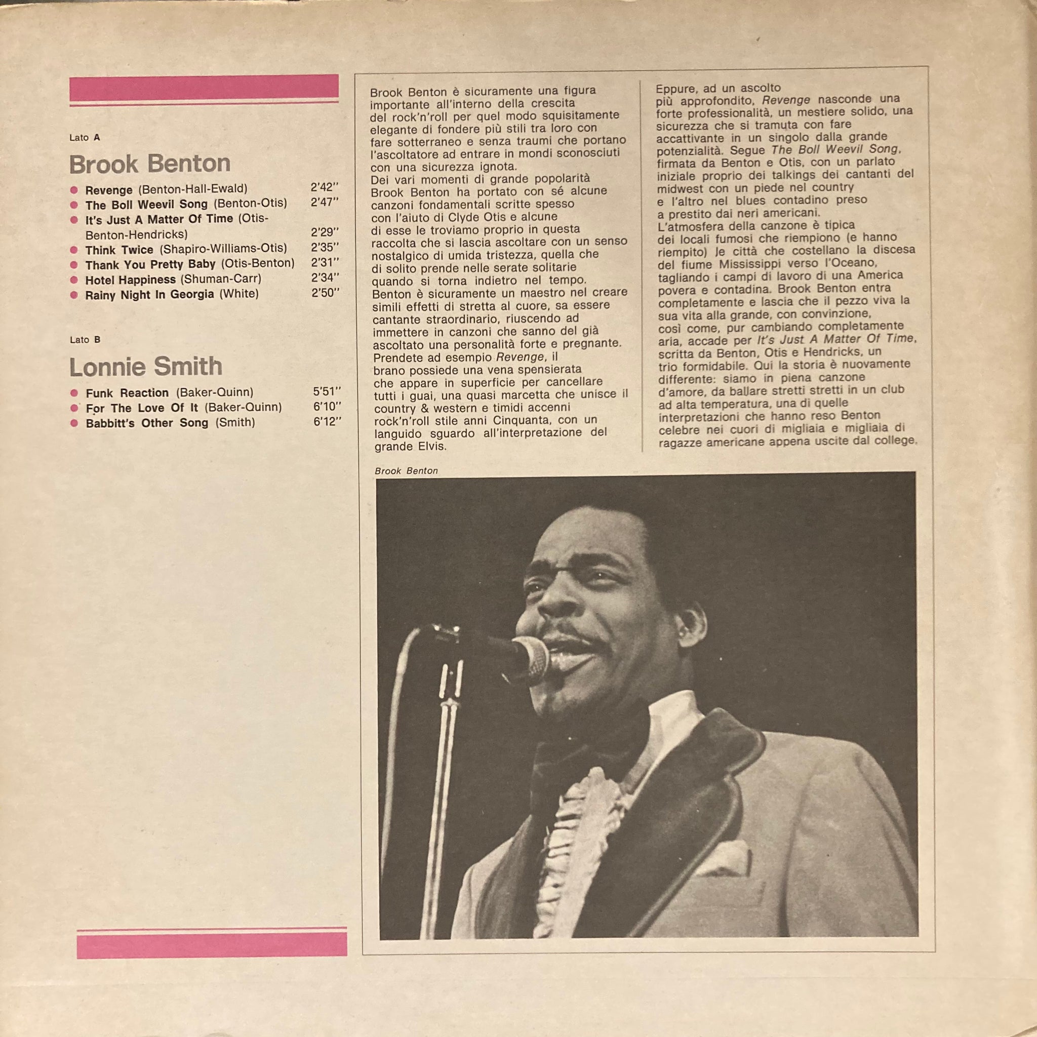 Lonnie Smith/Brook Benton - La Grande Storia del Rock