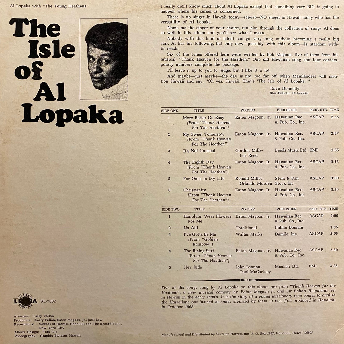 Al Lopaka With The Young Heathens – The Isle Of Al Lopaka