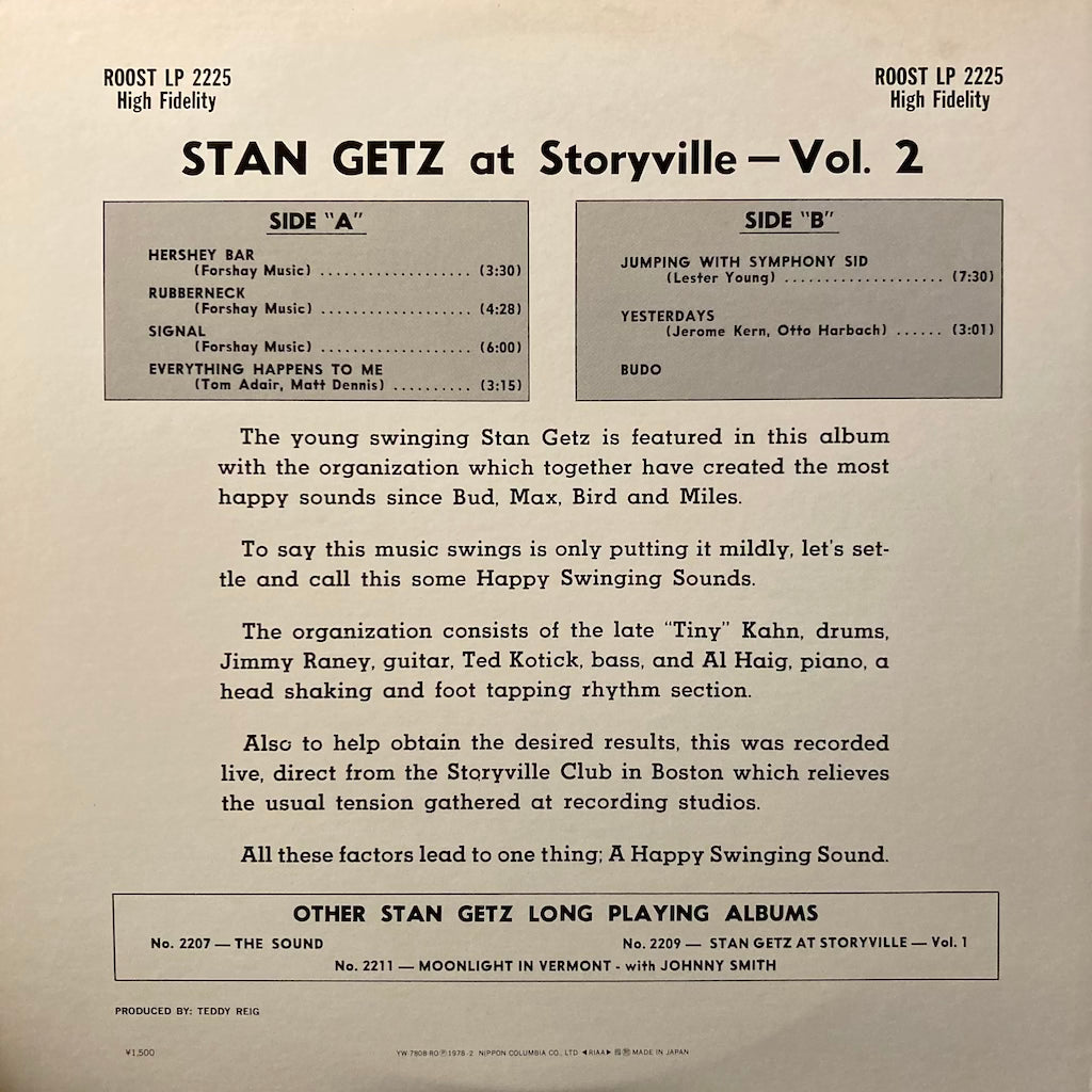 Stan Getz - Stan Getz at Storyville Vol. II