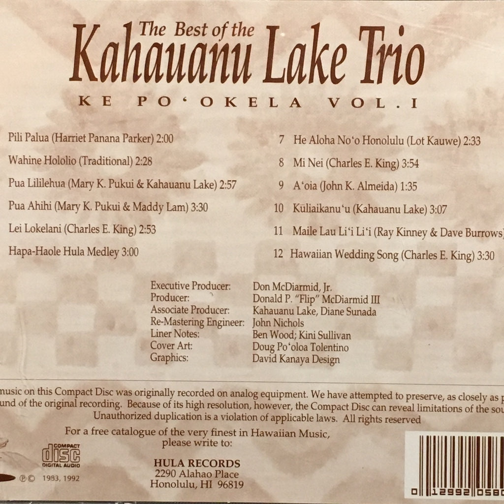 Ke Po'Okela - The Best Of The Kahauanu Lake Ttrio [CD]