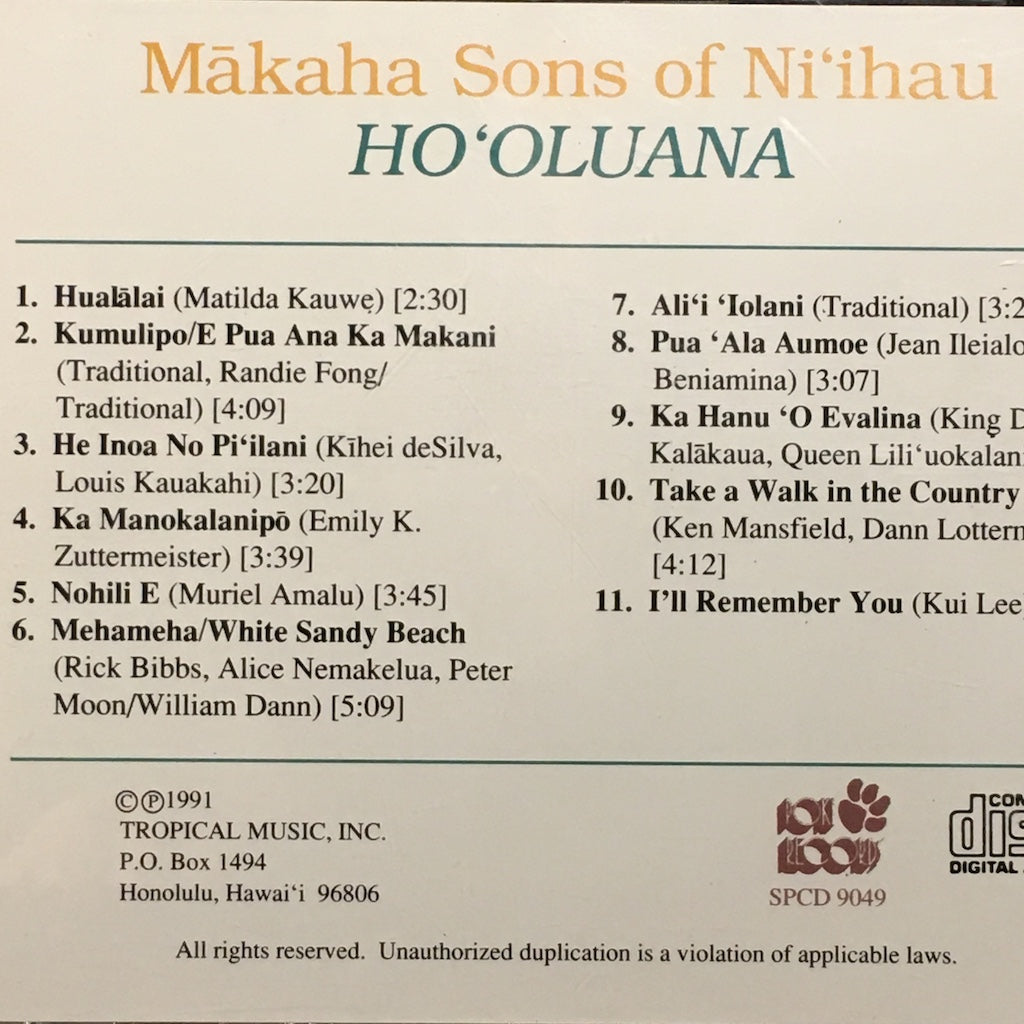 Makaha Sons of Ni'ihau - Ho'oluana [CD]