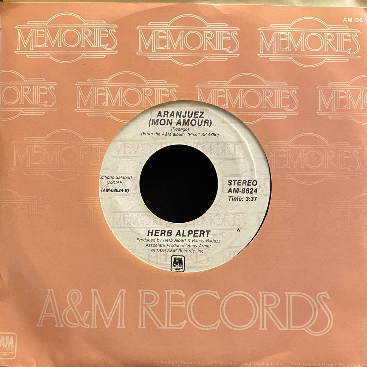 Herb Alpert – Rise / Aranjuez (Mon Amour) [7"]