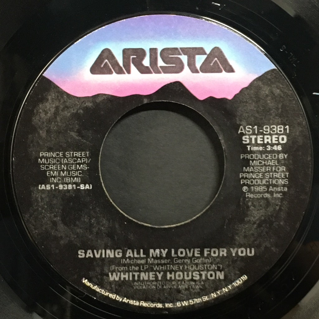 Whitney Houston - Saving All My Love For You/All At Once 7"