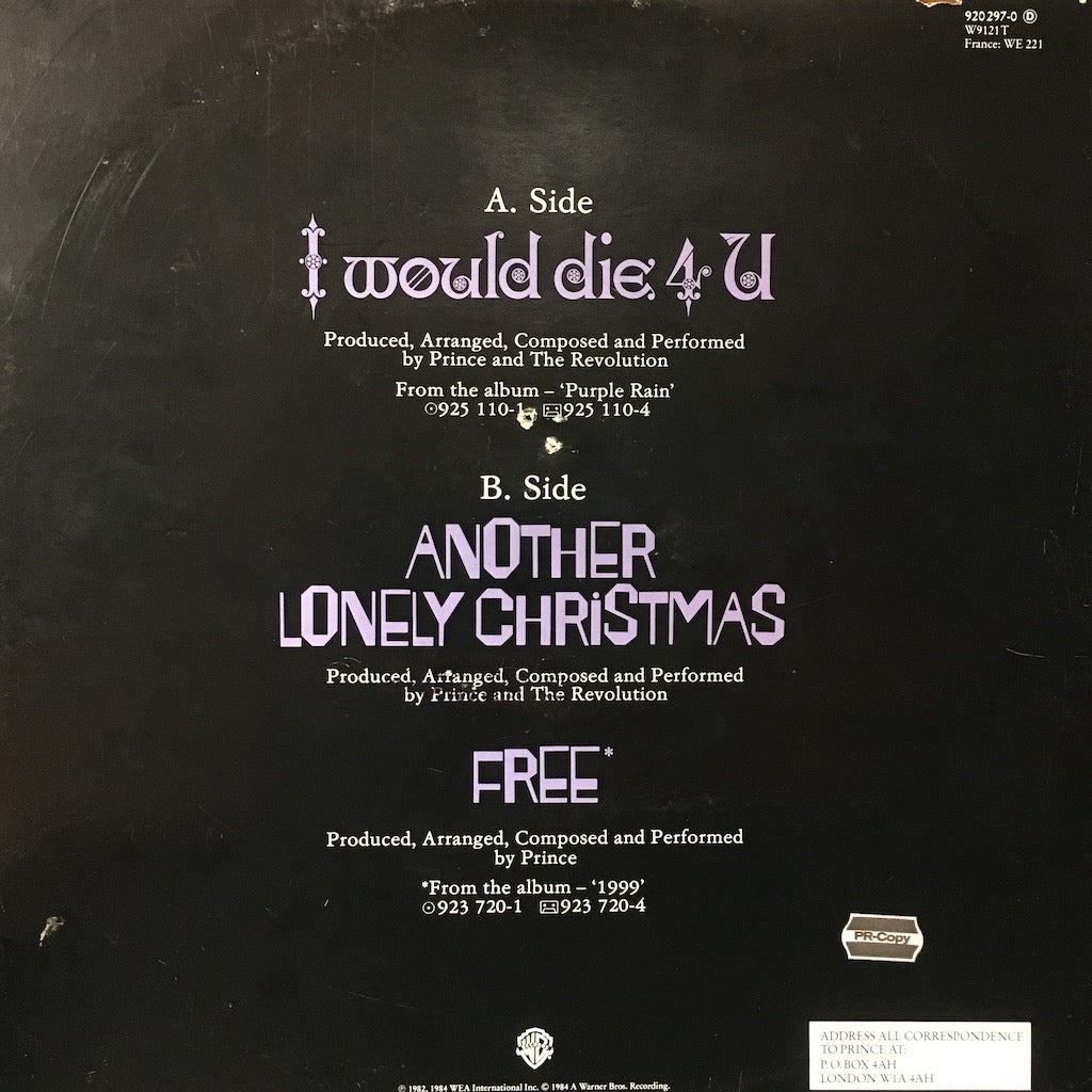 Prince & The Revolution - I Would Die 4 U [12"]