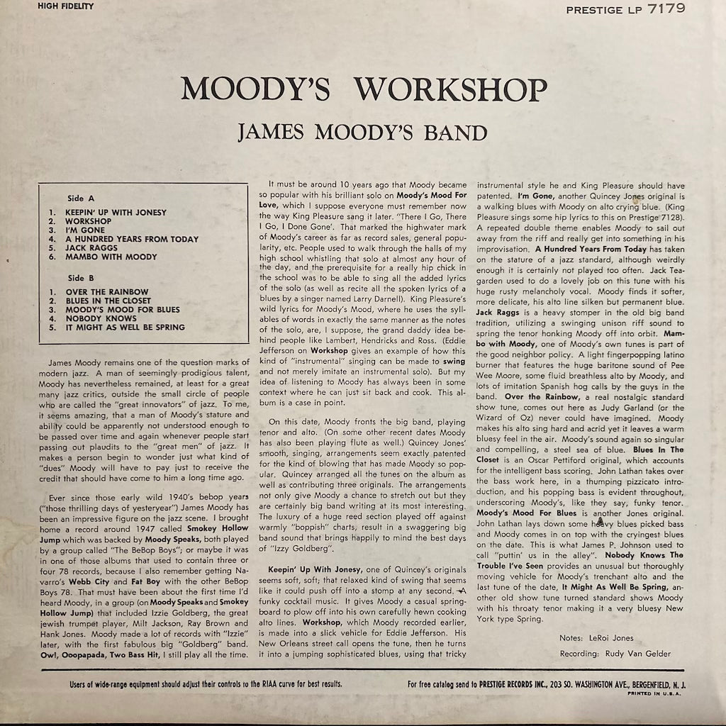 James Moody - Moody's Workshop
