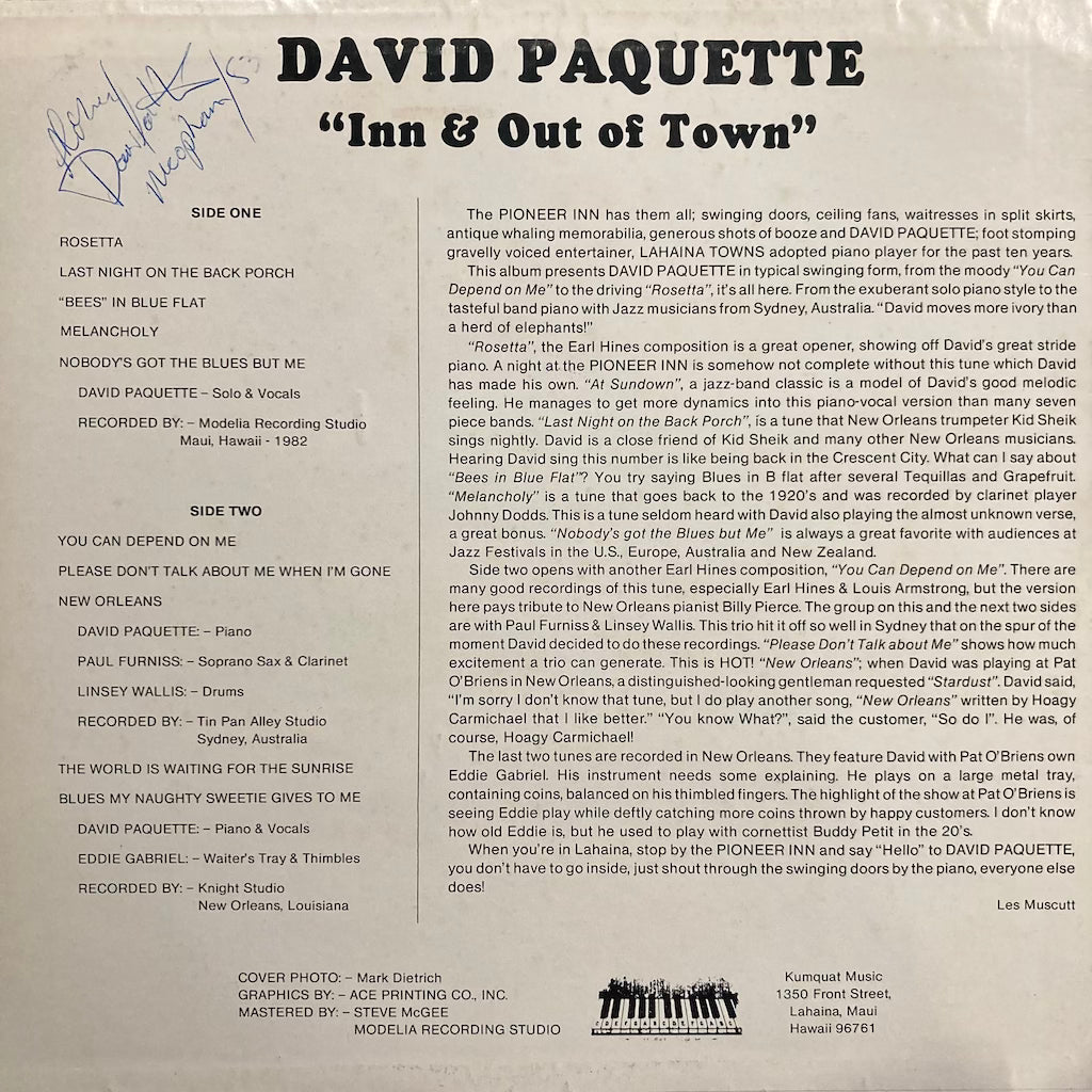 David Paquette - Inn & Out of Town