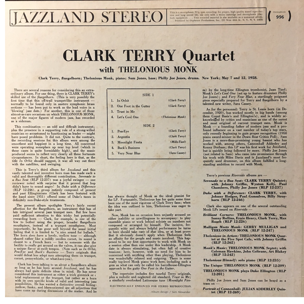 Clark Terry Quartet with The Lonious Monk - Clark Terry Quartet with The Lonious Monk