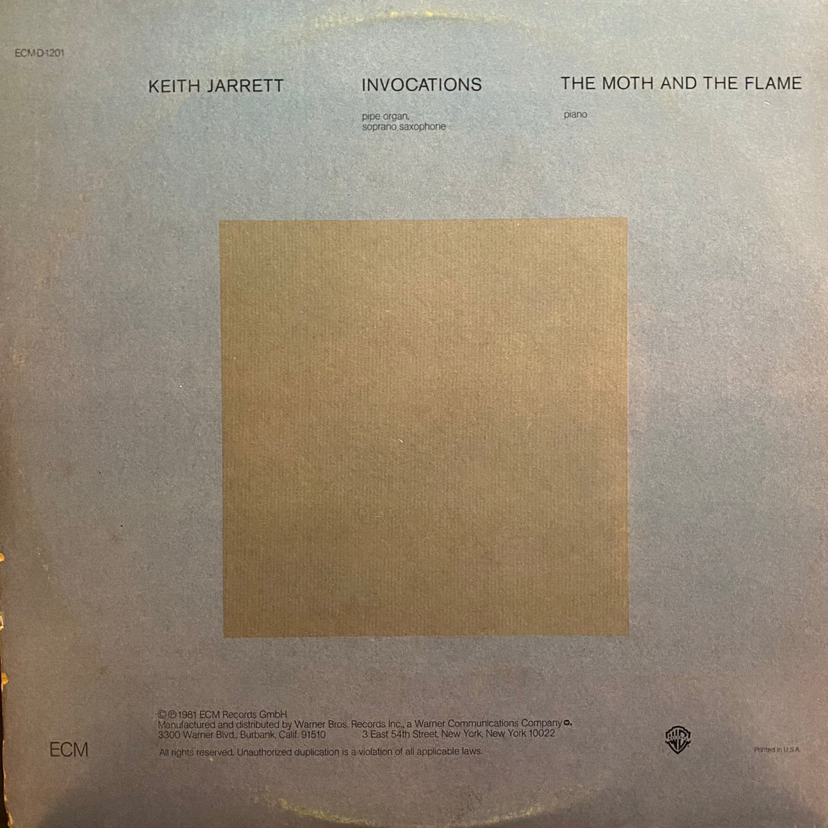 Keith Jarrett – Invocations / The Moth And The Flame [2LP]