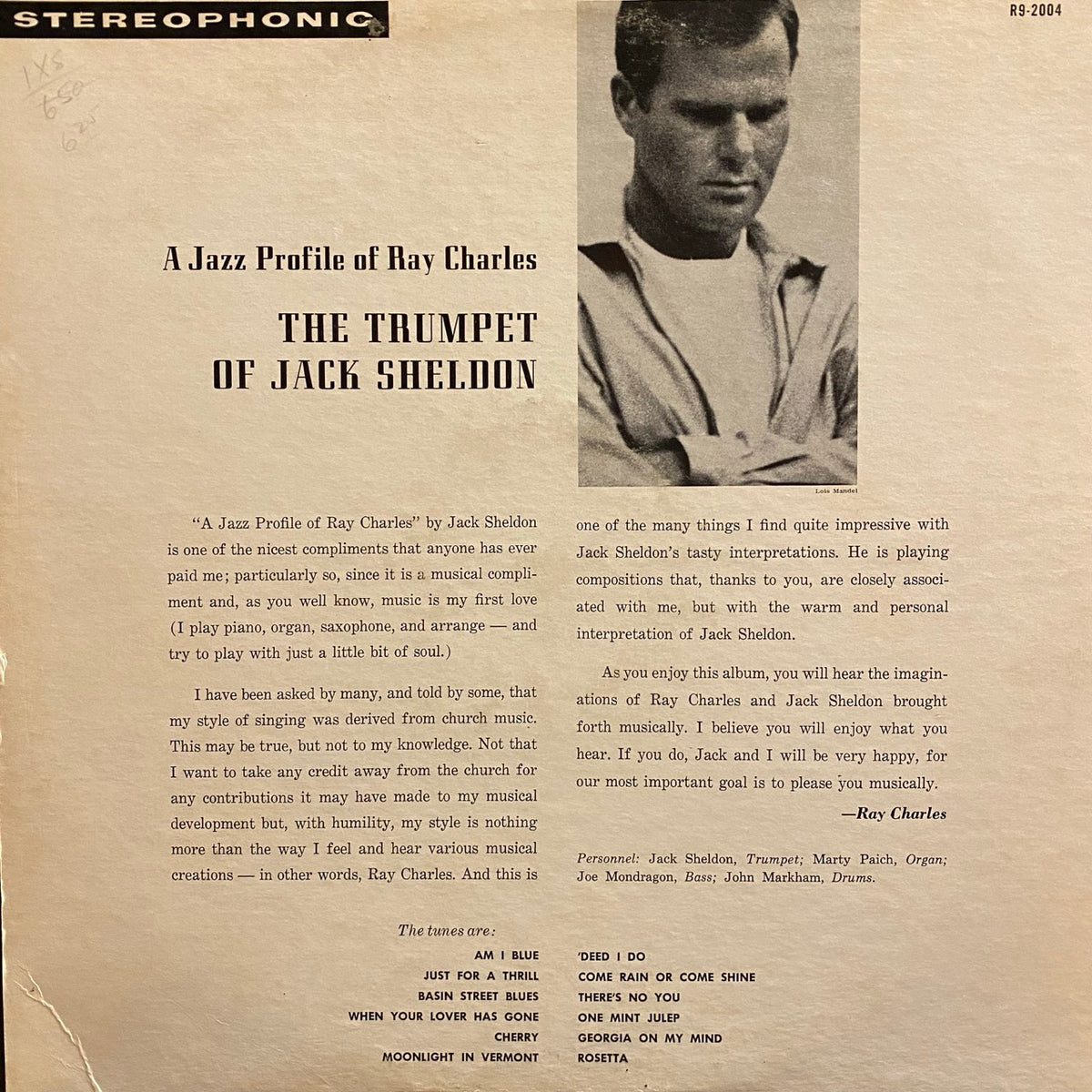 Jack Sheldon – A Jazz Profile Of Ray Charles